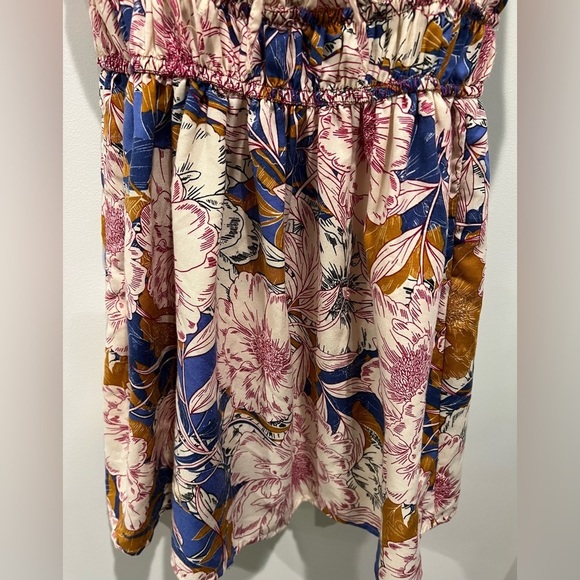 Band of the Free Multicolored Puff Sleeve Lace Up Chest Dress Size M - Picture 6 of 10